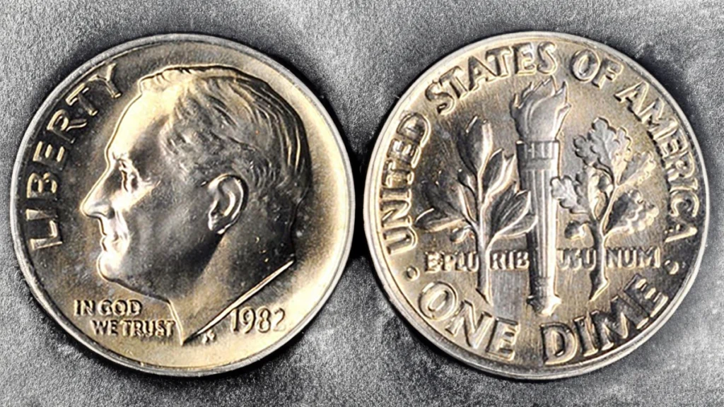 1982 No-P Roosevelt Dime