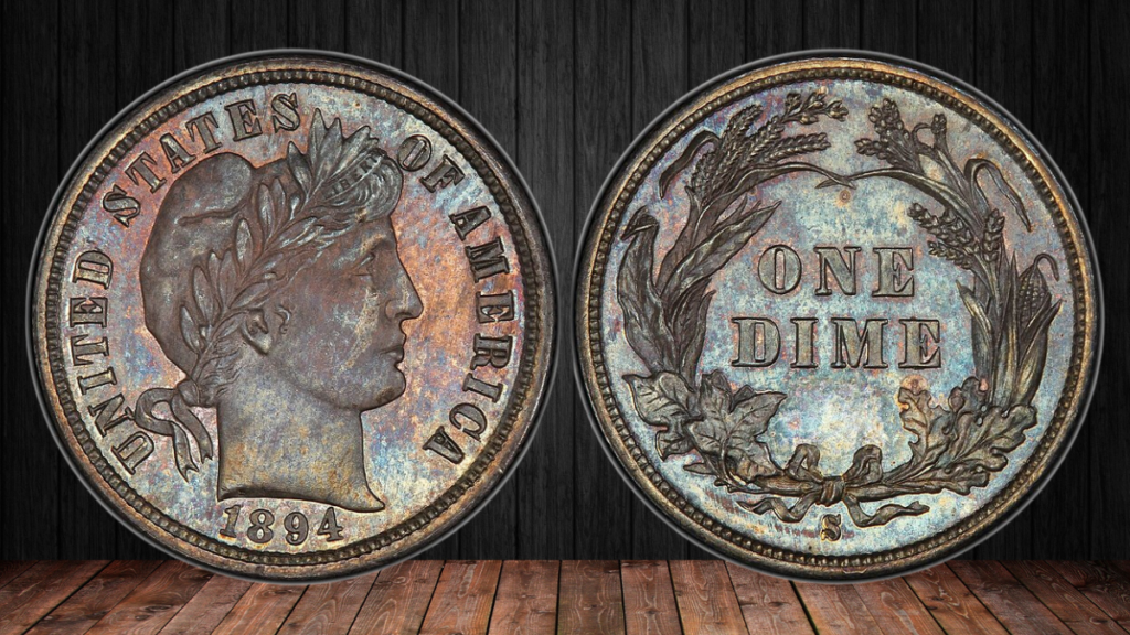 5. 1894-S PR66 BM Barber Dime