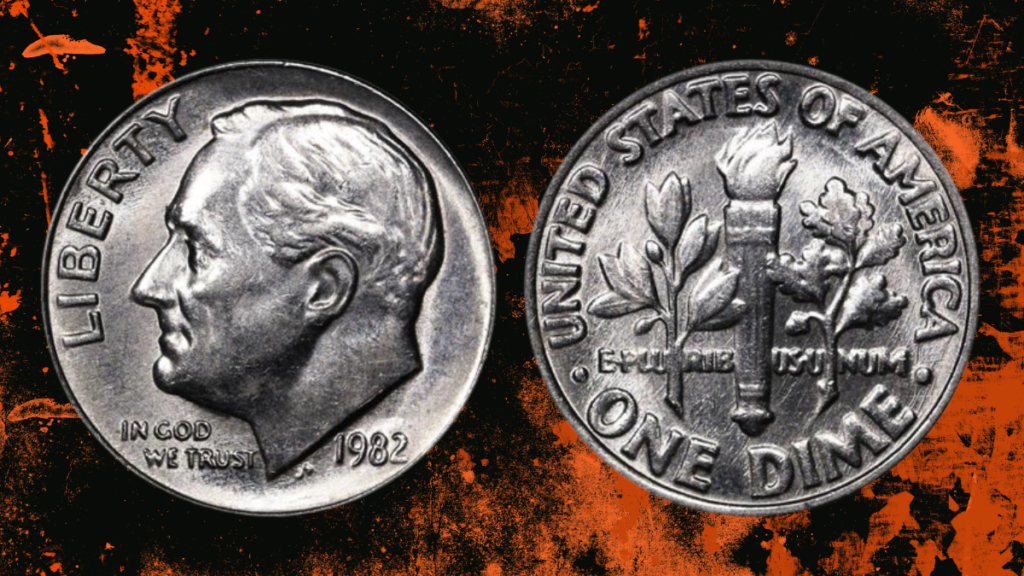 8. 1982 No Mint Mark Roosevelt Dime