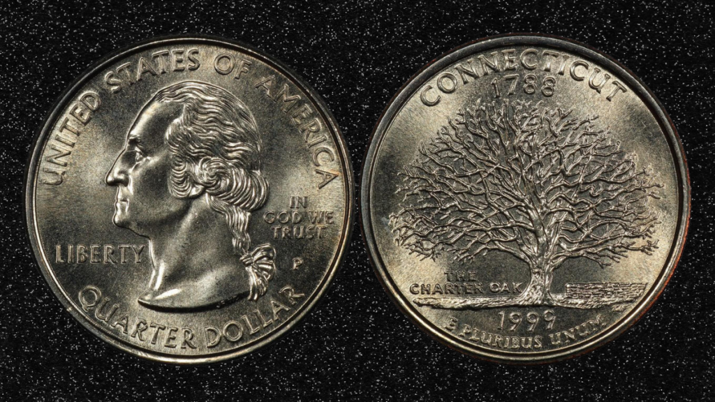 10. 1999-P Connecticut Broadstruck Quarter