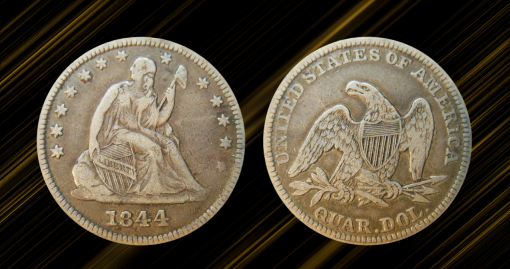 5. 1844 Proof Liberty Seated Quarter